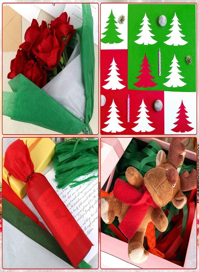 SANNIX 100 Sheets Red and Green Tissue Paper for Gift Bags, 20"X14" Christmas Tissue Paper for Holiday Party Gift Wrapping DIY Crafts Christmas Decoration - Image 5